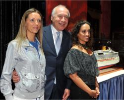Costa Crociere chairman and CEO Pier Luigi Foschi is flanked by the line’s two godmothers // (c) 2009