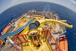 The Twister water slide is just one feature of Carnival's newsly renovated Fantasy Class ships // (c) 2010 Carnival Cruise Lines
