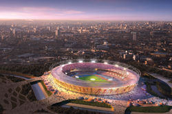 A 65-foot-high mural will envelop the new Olympic Stadium. // (c) London 2012 Olympic and Paralympic Games