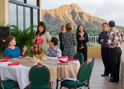 Aston Waikiki Beach Hotel’s Coconut Club is the spot for sunset cocktail parties and motivational meetings. // (C) 2010 Aston Hotels & Resorts