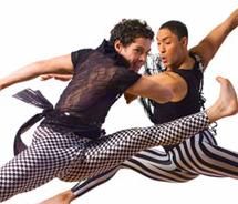 Two leaping dancers at Maui Arts and Cultural Center. // © 2010 MACC 