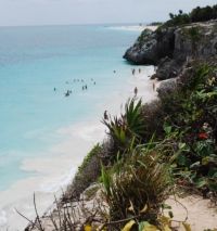Photo: Swimming along the beach at Tulum // (c) 2008, Skye Mayring