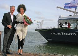 Patrick Clark and Avalon Felicity’s godmother Measha Brueggergosman // © 2010 Avalon Waterways
