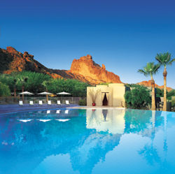 The view from the pool at Sanctuary Camelback Mountain Resort and Spa // (c) Marriott International