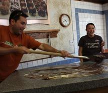 Clients can participate in a fudge-making demonstration at this outpost of the Rocky Mountain Chocolate Factory. // © 2010 Deanna Ting Clients can participate in a fudge-making demonstration at this outpost of the Rocky Mountain Chocolate Factory. // © 2010 Deanna Ting