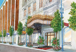 A rendering of the new Roosevelt entrance // (c) The Roosevelt Hotel