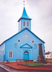Church on Miquelon Island where many Acadian families sought refuge after the deportation of 1755. // © Gayle Christensen