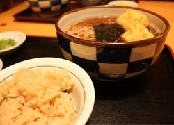 Ichimiann serves its hot soba noodles with a side of rice. // © Deanna Ting 2010
