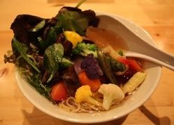 Ramen California’s signature dish — the Californian — features more than 30 different veggies in a homemade chicken broth. // © Deanna Ting 2010