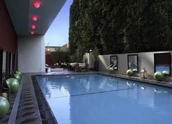 The hotel pool is an inviting and chic outdoor space. // © Hotel Palomar Los Angeles – Westwood // (c) 2010