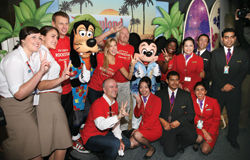 Mickey Mouse and Goofy greeted Virgin Group
