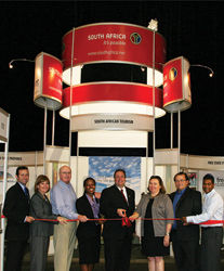 From left to right: Dean Jacobberger, SAT; Virginia Dionisio, SAT; Bill Maloney, ASTA; Sthu Zungu, SAT North America; Chris Russo, ASTA; Didi Moyle, SAT; Johann Van der Walt, SAT; and Mark Williams