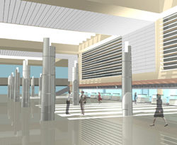 An architectural rendering of the future ticketing area at Tom Bradley International Terminal (TBIT) // (c) LAWA
