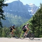 Biking along Going-to-the-Sun Road // (c) Mike Harrelson