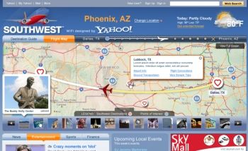 Yahoo! offers Southwest in-flight tracker // (c) 2009