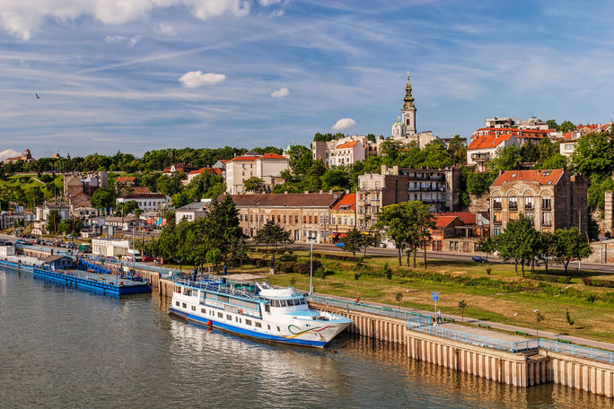 Panorama view on Belgrade old part of town View on Belgrade old part of town and the river port (Photo via vladimir_n / iStock / Getty Images Plus)
