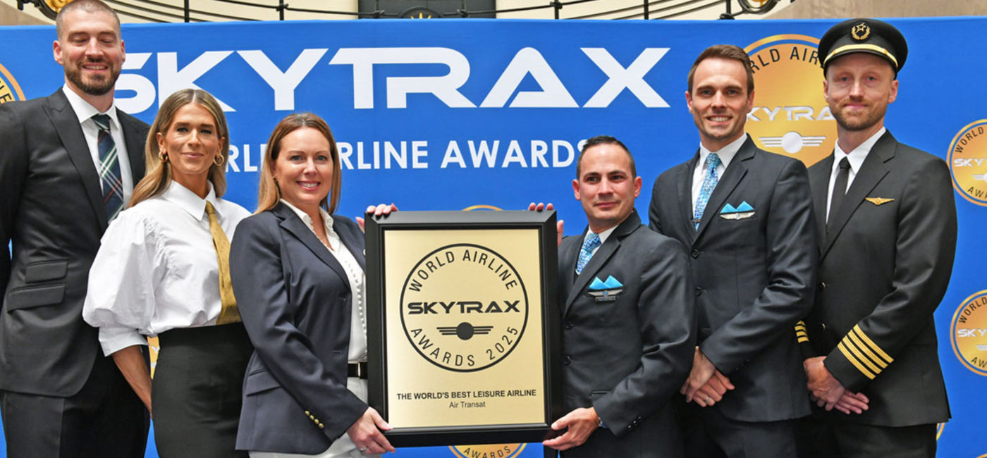 Image: Air Transat s’est vu attribuer le titre de meilleure compagnie aérienne loisir au monde (Source: Skytrax)