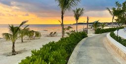 Walking path along the beach in Jamaica