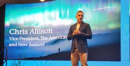 Chris Allison, Tourism Australia's VP, The Americas and New Zealand, speaks at the Australia Marketplace North America 2025 event's Opening General Session.