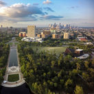 Downtown Houston skyline from Hermann Park