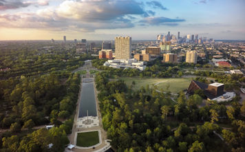 Downtown Houston skyline from Hermann Park