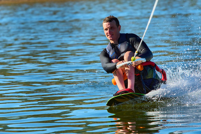 Waterskiing at the National Ability Center in Park City, Utah