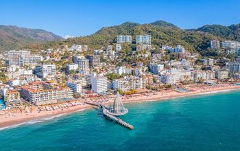 An aerial view of Puerto Vallarta's coastline