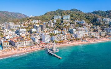 An aerial view of Puerto Vallarta's coastline