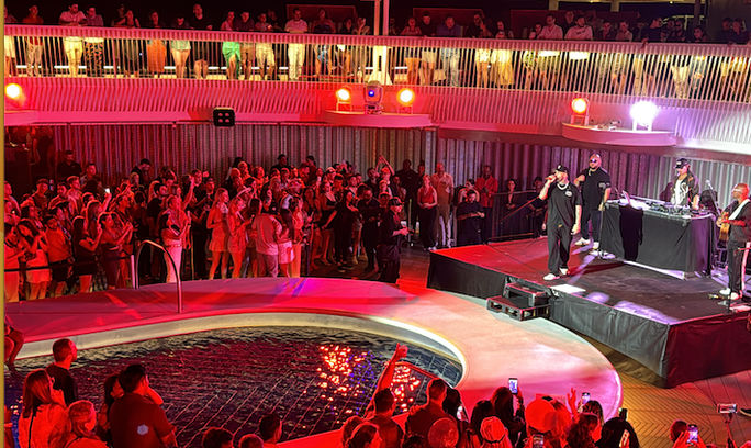 Nicky Jam performs aboard Valiant Lady