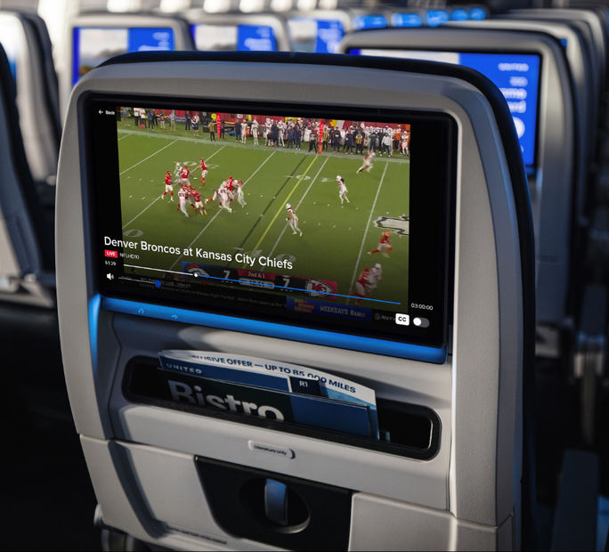 Customers can watch from their Starlink-enabled seatback screens Customers can watch from their Starlink-enabled seatback screens