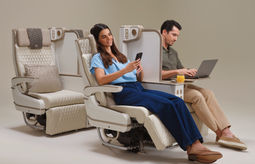 Emirates upgraded premium economy seat with privacy divider