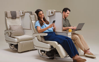 Emirates upgraded premium economy seat with privacy divider