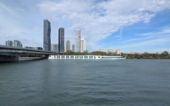 Danube River in Vienna, river cruise, ship