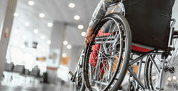 Wheelchair user at the airport.