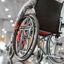 Wheelchair user at the airport.