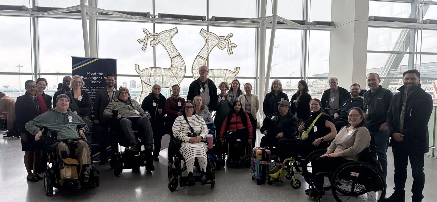 Image: Accessible Air Travel Tour Participants (Photo Credit: CNW Group/Toronto Pearson))
