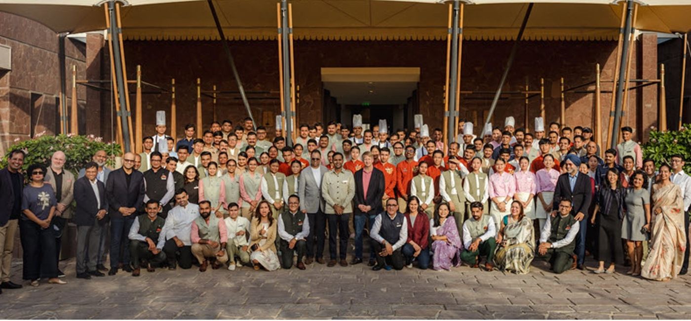 Image: Marriott International senior executives and associates at the JW Marriott Ranthambore Resort & Spa (Source: Marriott International)
