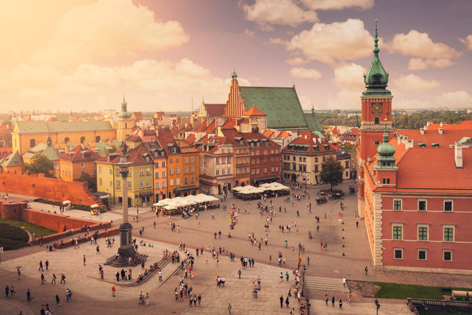 Castle Square in Warsaw, Poland