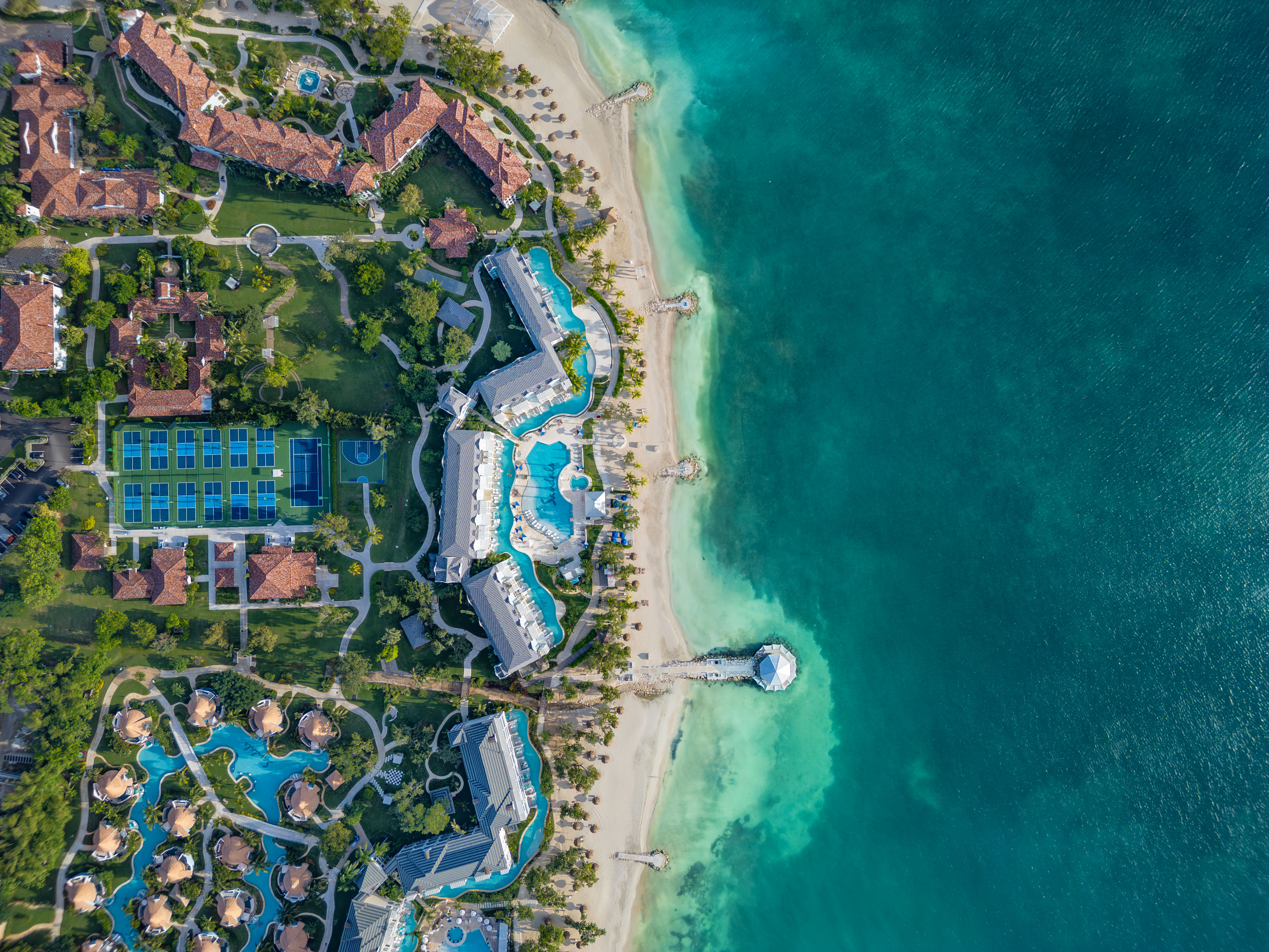 Sandals Resorts A Premier Pickleball - Image Aerial View Of Pickleball Courts At Sandals