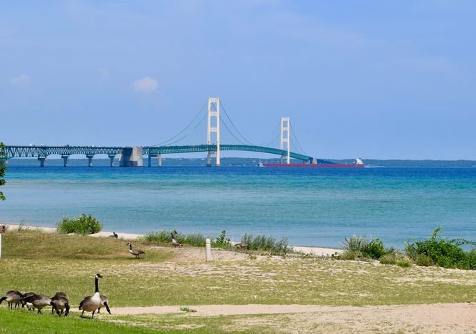 The Mighty Mac Bridge, Mackinaw Bridge, Michigan The Mighty Mac Bridge, Mackinaw Bridge, Michigan