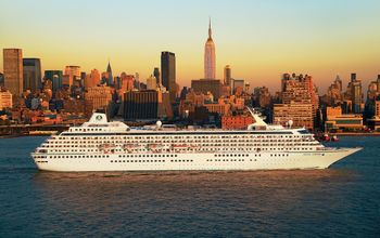 Crystal Symphony sailing out of New York City.