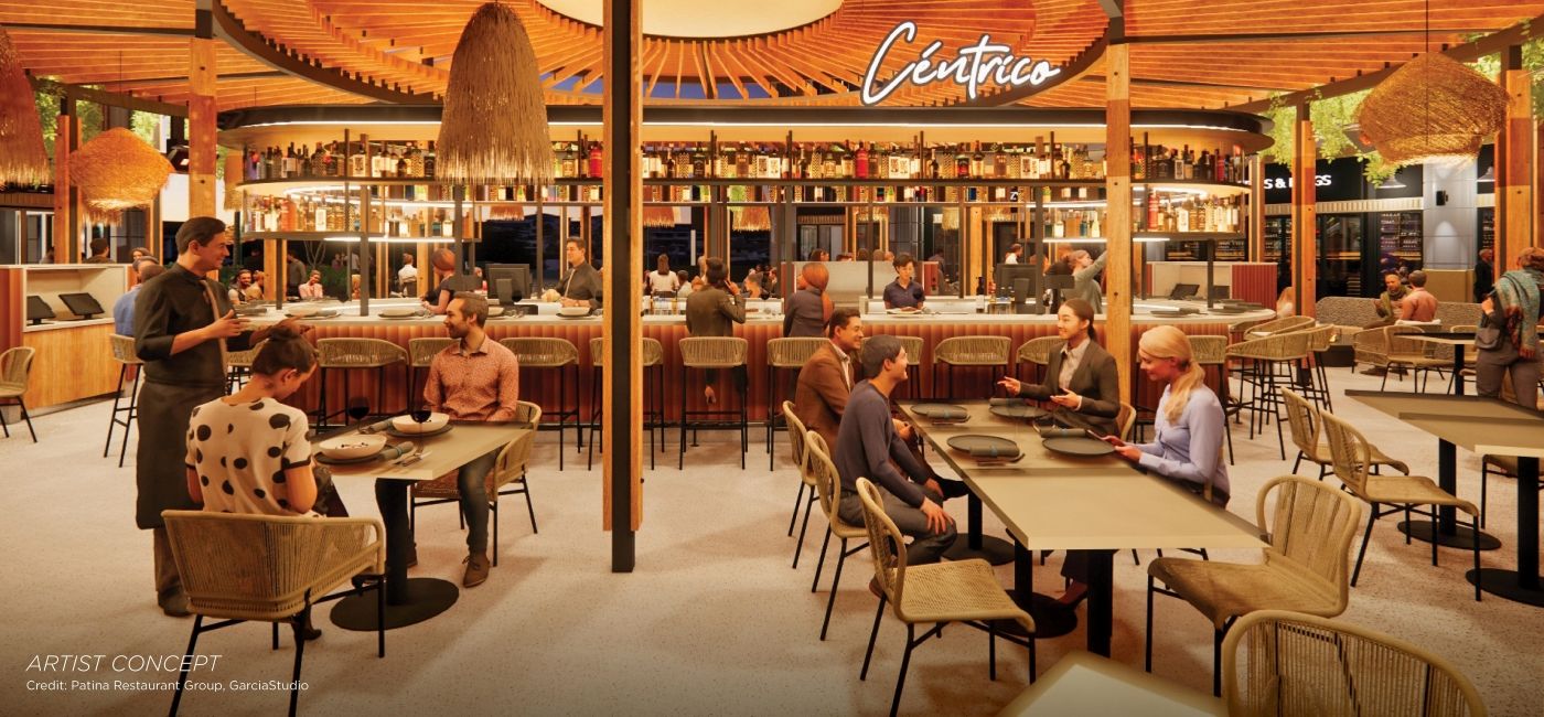 Image: Rendering of Centrico, a new Mexican dining concept spearheaded by Michelin-starred Chef Carlos Gaytán. (Photo Credit: Disneyland Resort)