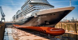 Rotterdam in dry dock in the Netherlands