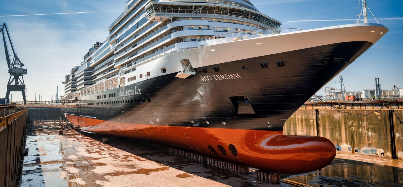 Image: Rotterdam in dry dock in the Netherlands (Photo Credit: Holland America Line)