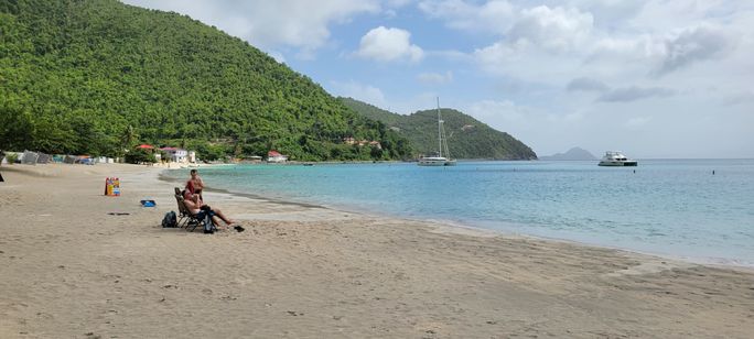 Travelers on Cane Bay Beach, BVI