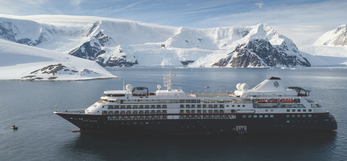 Image: Silversea's Silver Cloud ice-class expedition ship in Antarctica. (photo via Silversea Cruises)