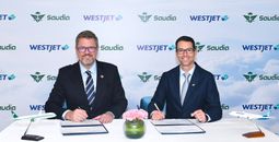 The agreement was signed by Arved von zur Muehlen, CCO, Saudia, and John Weatherill, EVP & CCO, WestJet.