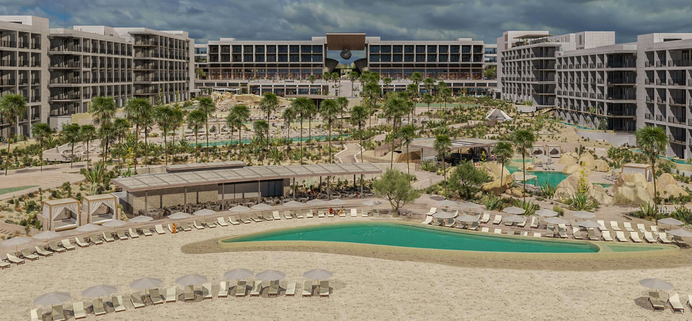 Image: Exterior rendering of the Grand Hyatt Los Cabos. (Photo Credit: Hyatt Hotels Corporation)