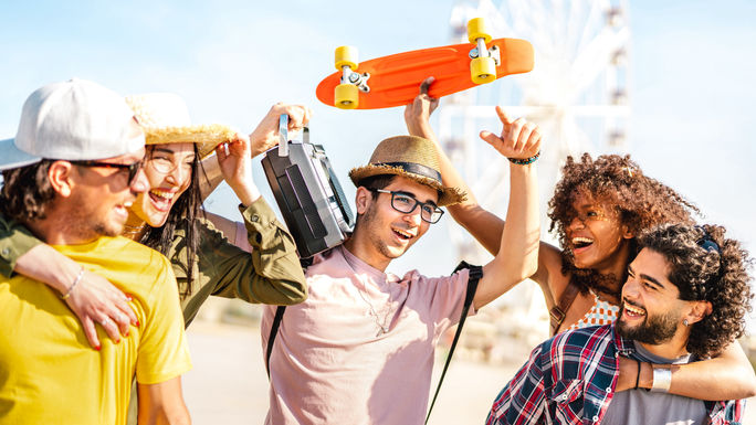 Friends having fun on spring break. 