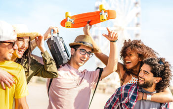 Friends having fun on spring break. 